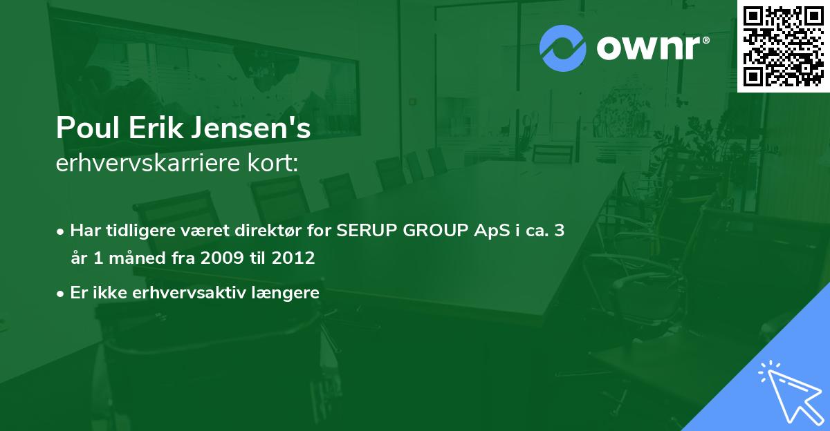 Poul Erik Jensen's erhvervskarriere kort