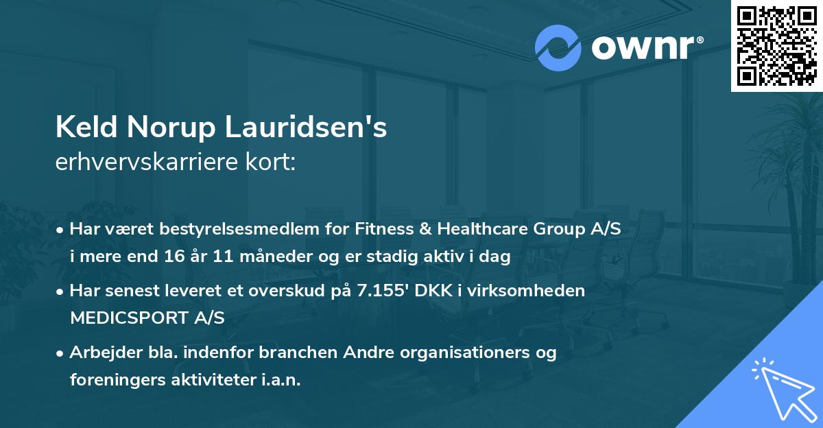 Keld Norup Lauridsen's erhvervskarriere kort