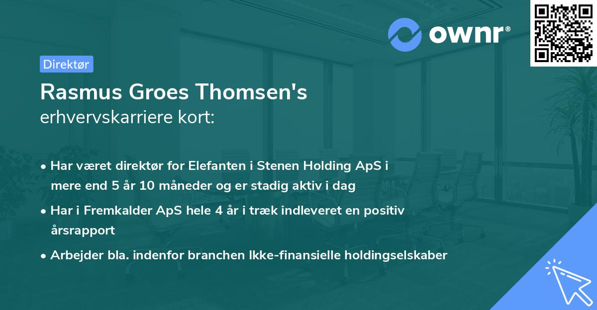 Rasmus Groes Thomsen's erhvervskarriere kort