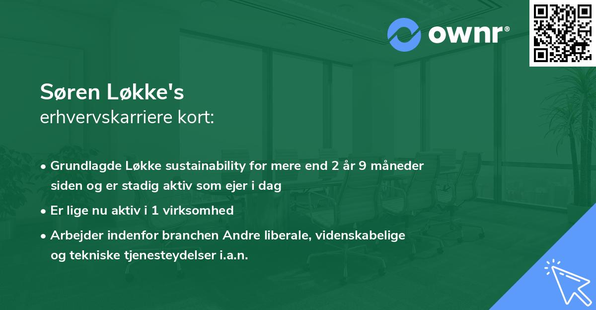 Søren Løkke's erhvervskarriere kort