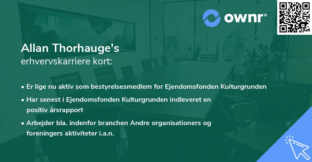 Allan Thorhauge's erhvervskarriere kort