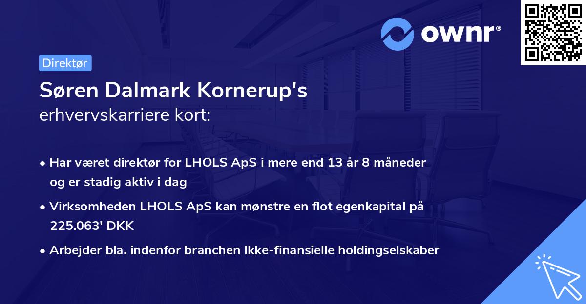 Søren Dalmark Kornerup's erhvervskarriere kort