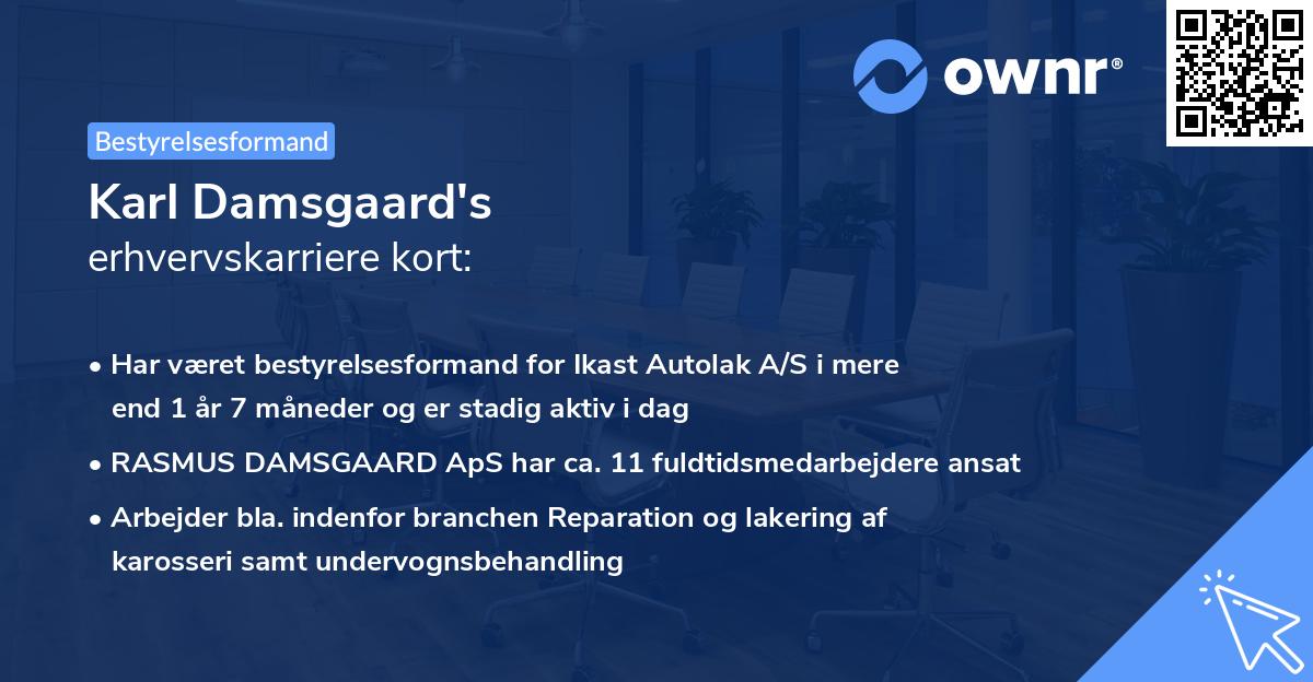 Karl Damsgaard's erhvervskarriere kort