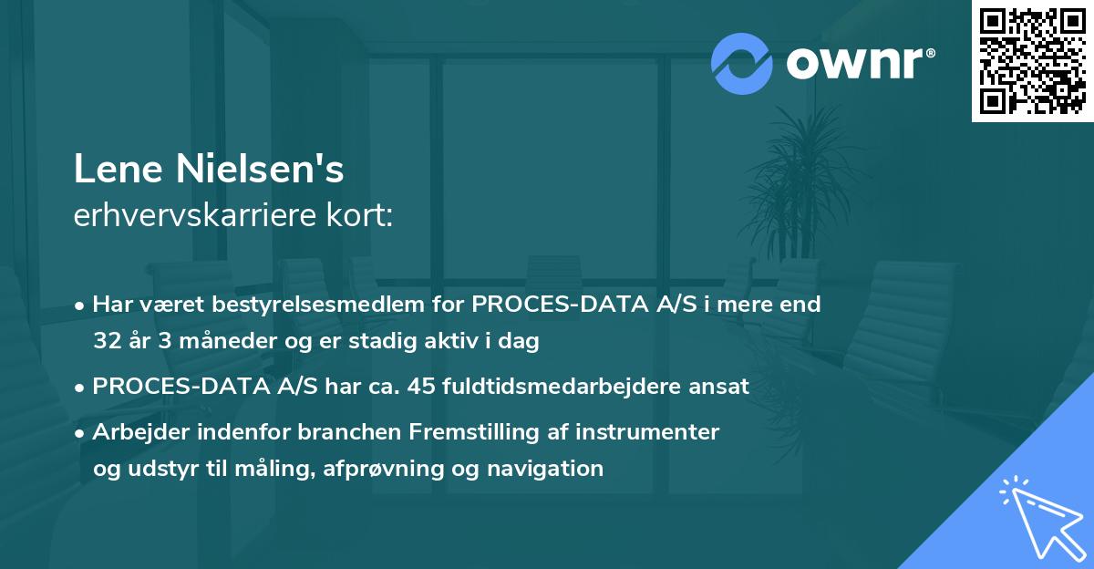 Lene Nielsen's erhvervskarriere kort