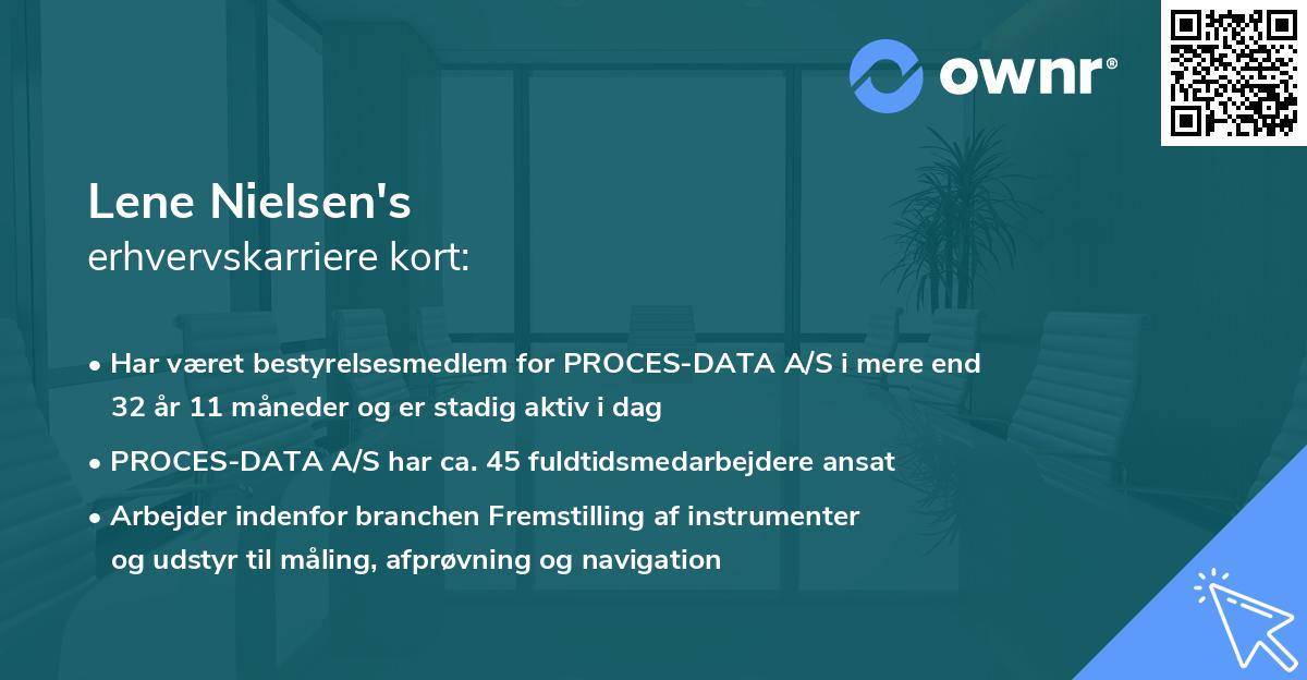 Lene Nielsen's erhvervskarriere kort