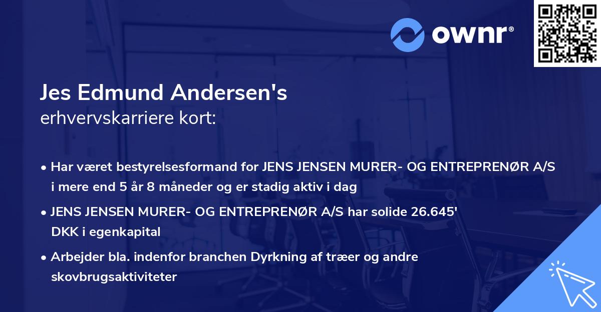 Jes Edmund Andersen's erhvervskarriere kort