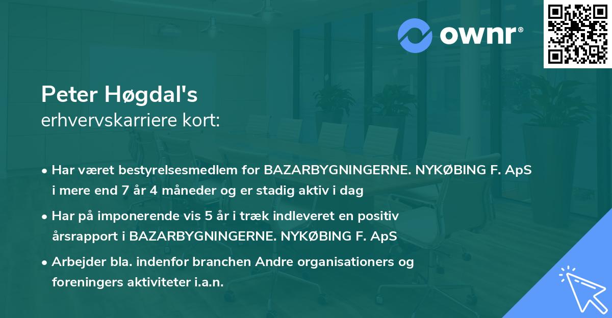 Peter Høgdal's erhvervskarriere kort