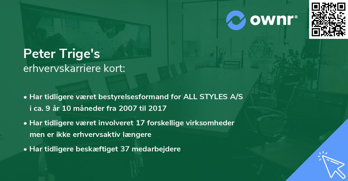 Peter Trige's erhvervskarriere kort