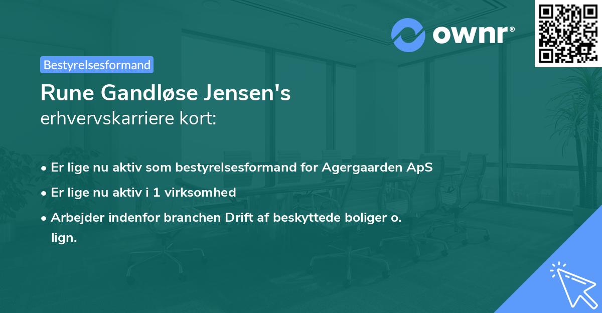 Rune Gandløse Jensen's erhvervskarriere kort