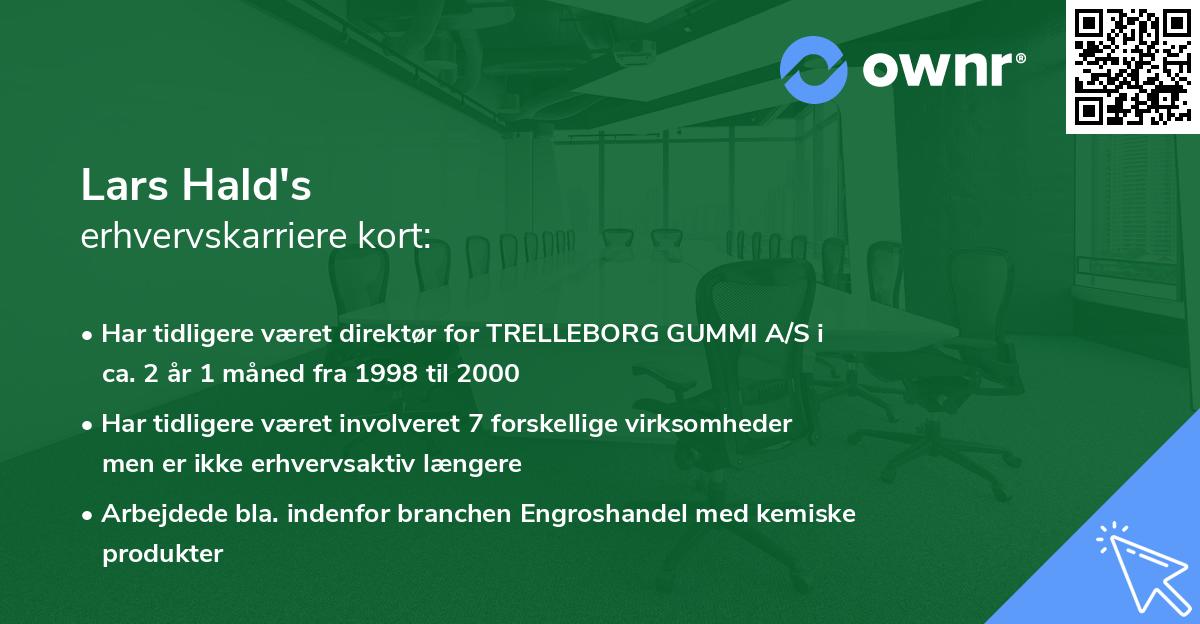 Lars Hald's erhvervskarriere kort
