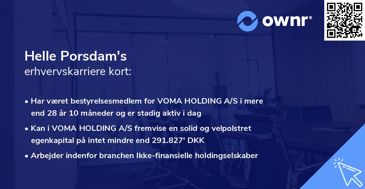 Helle Porsdam's erhvervskarriere kort