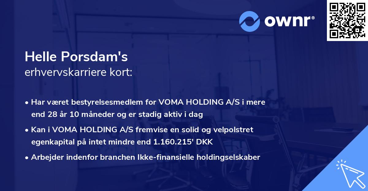 Helle Porsdam's erhvervskarriere kort