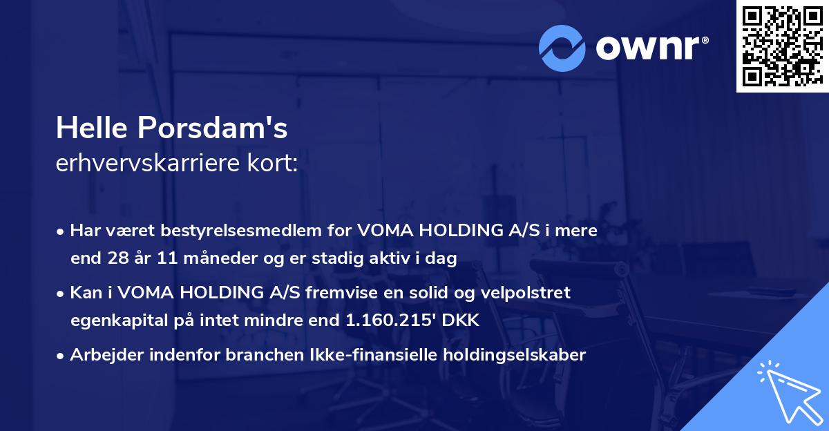 Helle Porsdam's erhvervskarriere kort