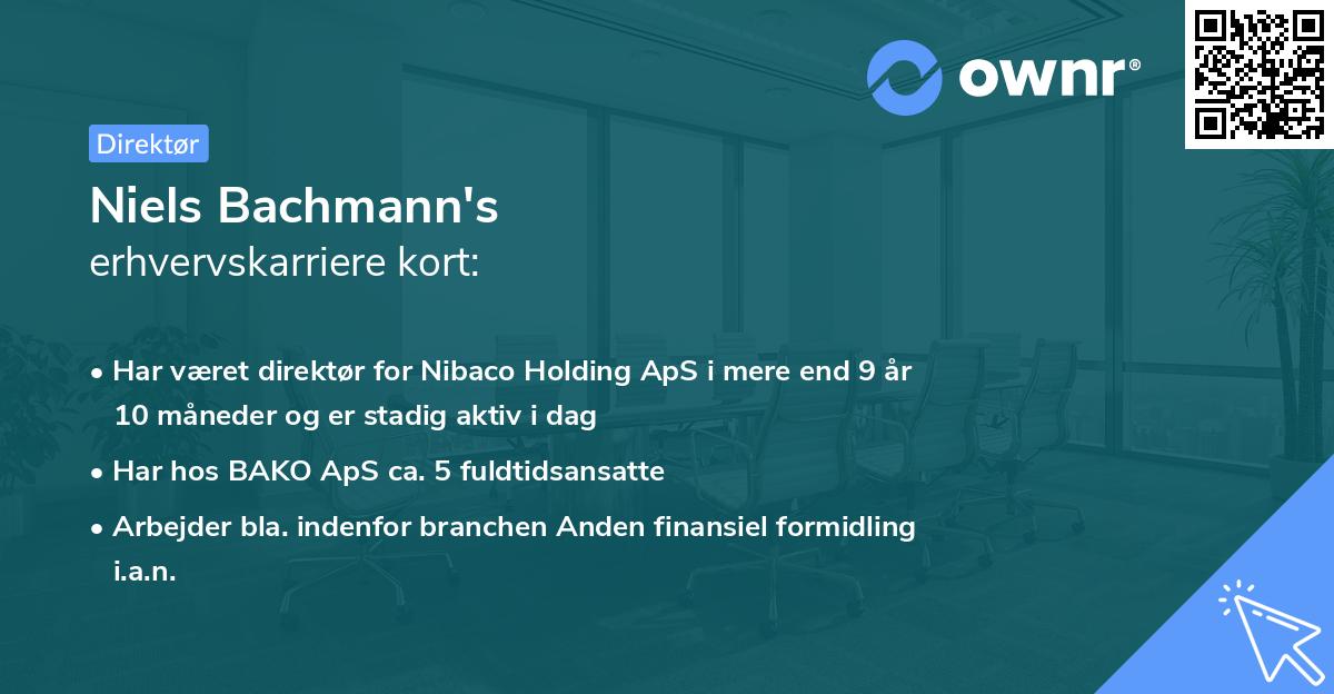 Niels Bachmann's erhvervskarriere kort