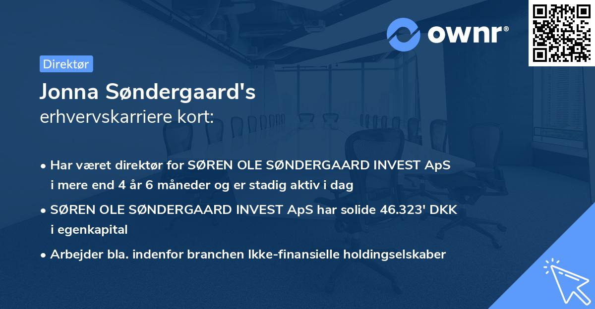 Jonna Søndergaard's erhvervskarriere kort