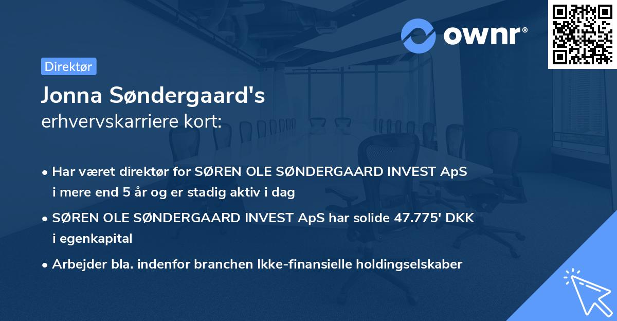 Jonna Søndergaard's erhvervskarriere kort