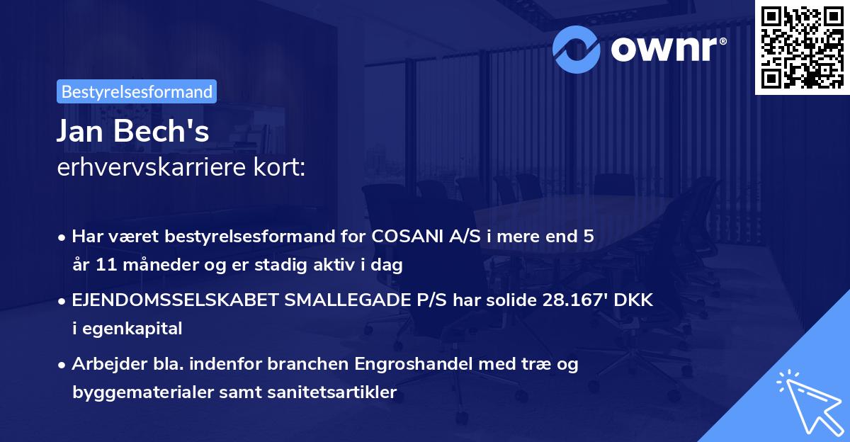 Jan Bech's erhvervskarriere kort