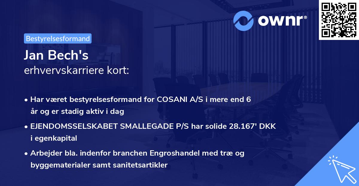 Jan Bech's erhvervskarriere kort