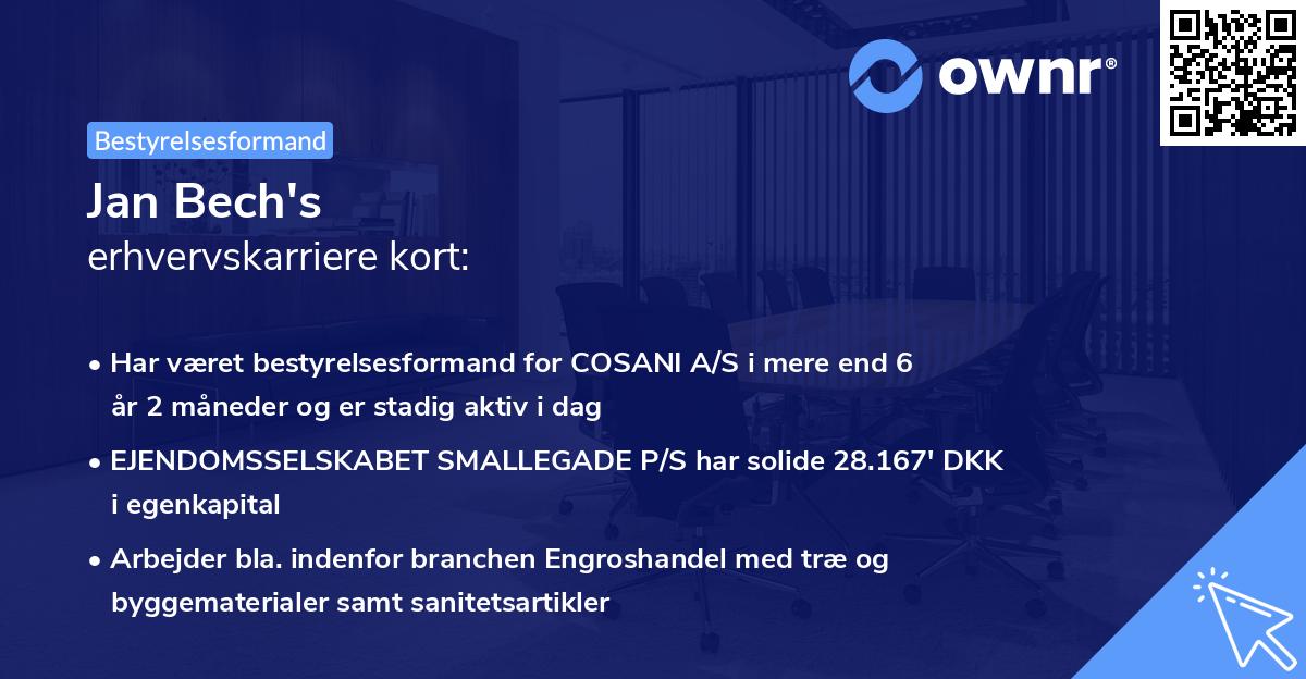 Jan Bech's erhvervskarriere kort