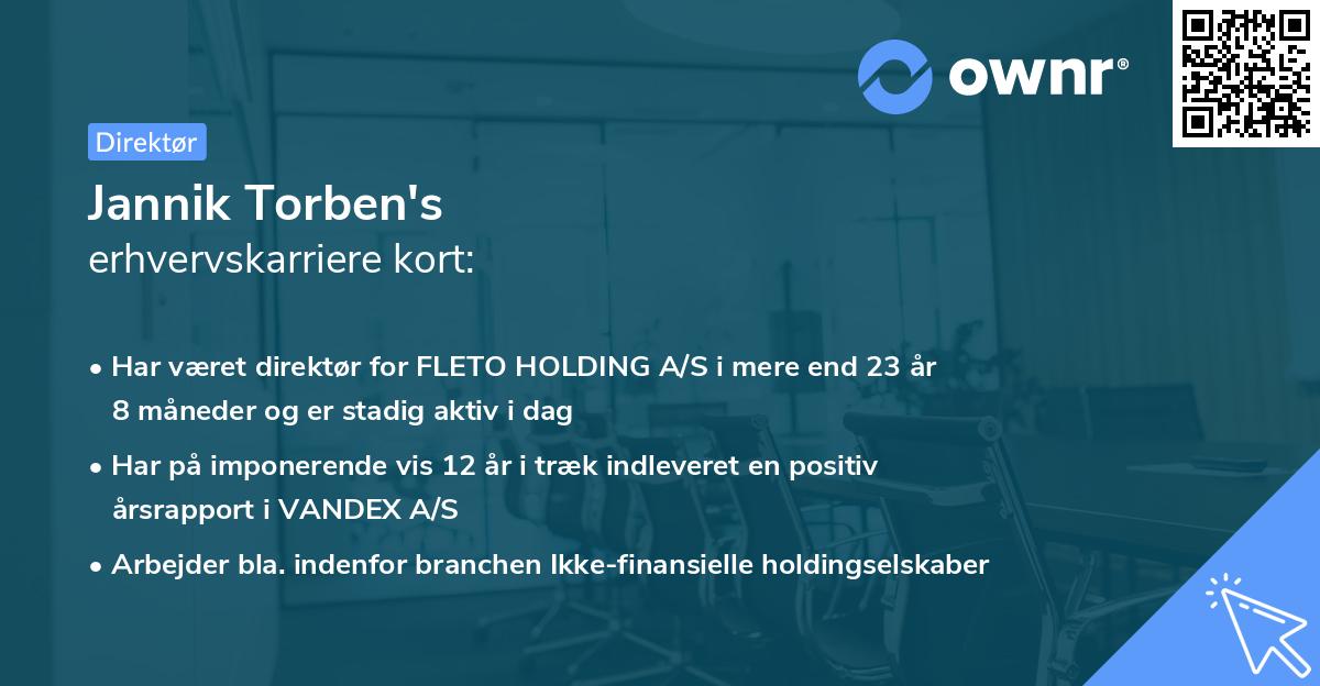 Jannik Torben's erhvervskarriere kort