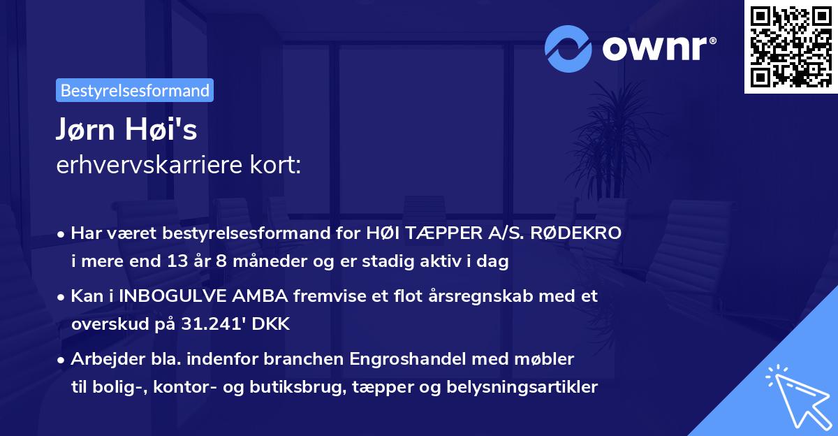 Jørn Høi's erhvervskarriere kort