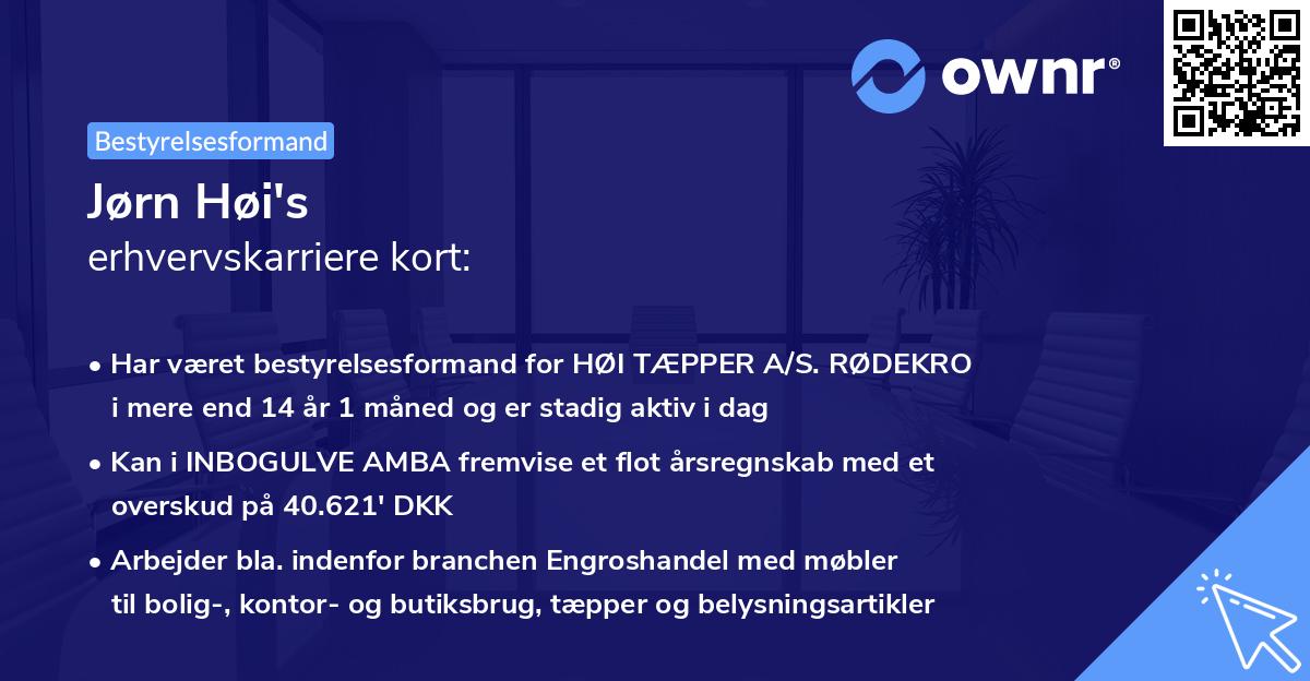 Jørn Høi's erhvervskarriere kort