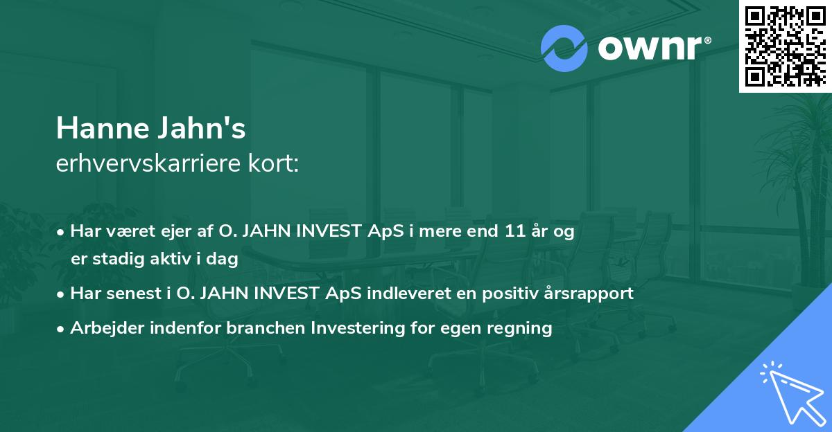 Hanne Jahn's erhvervskarriere kort