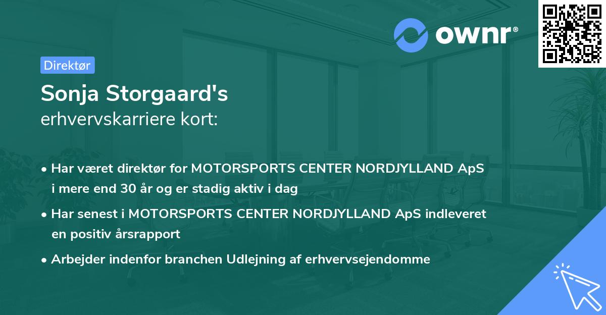 Sonja Storgaard's erhvervskarriere kort