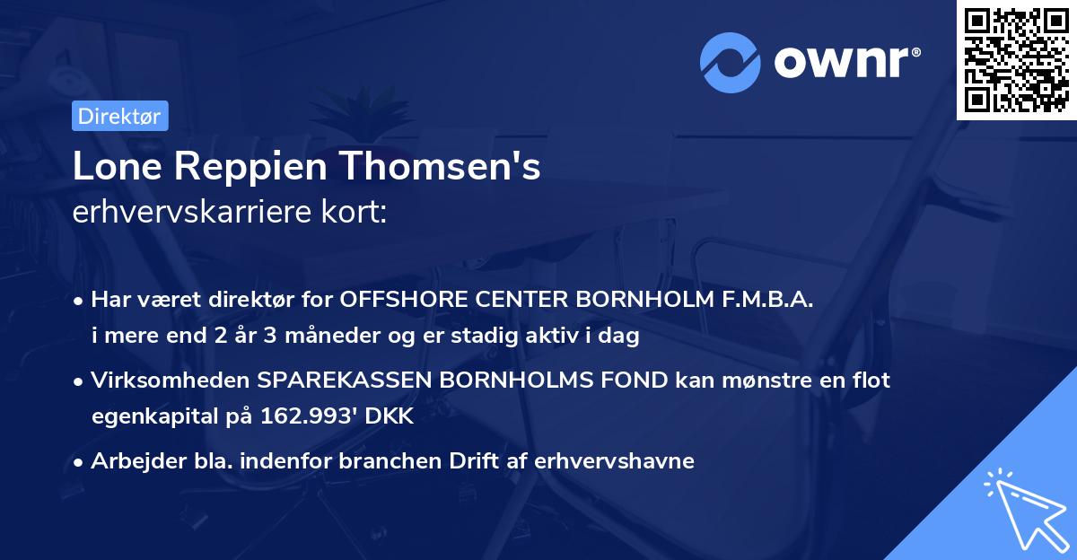 Lone Reppien Thomsen's erhvervskarriere kort