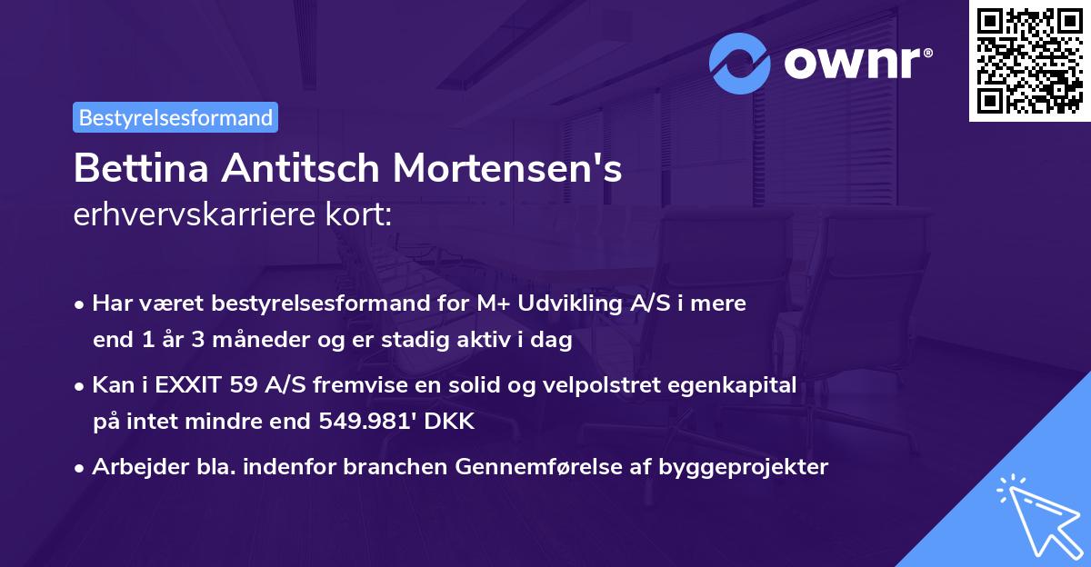 Bettina Antitsch Mortensen's erhvervskarriere kort