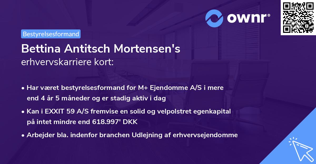 Bettina Antitsch Mortensen's erhvervskarriere kort