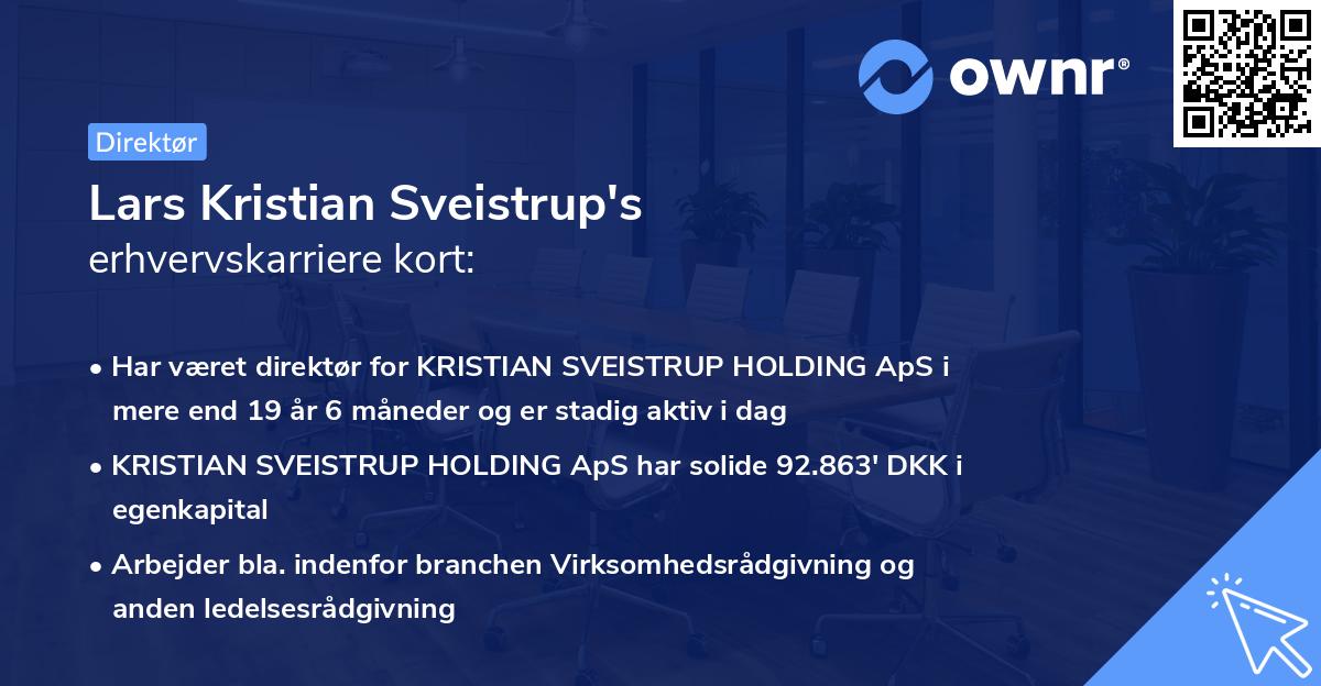 Lars Kristian Sveistrup's erhvervskarriere kort