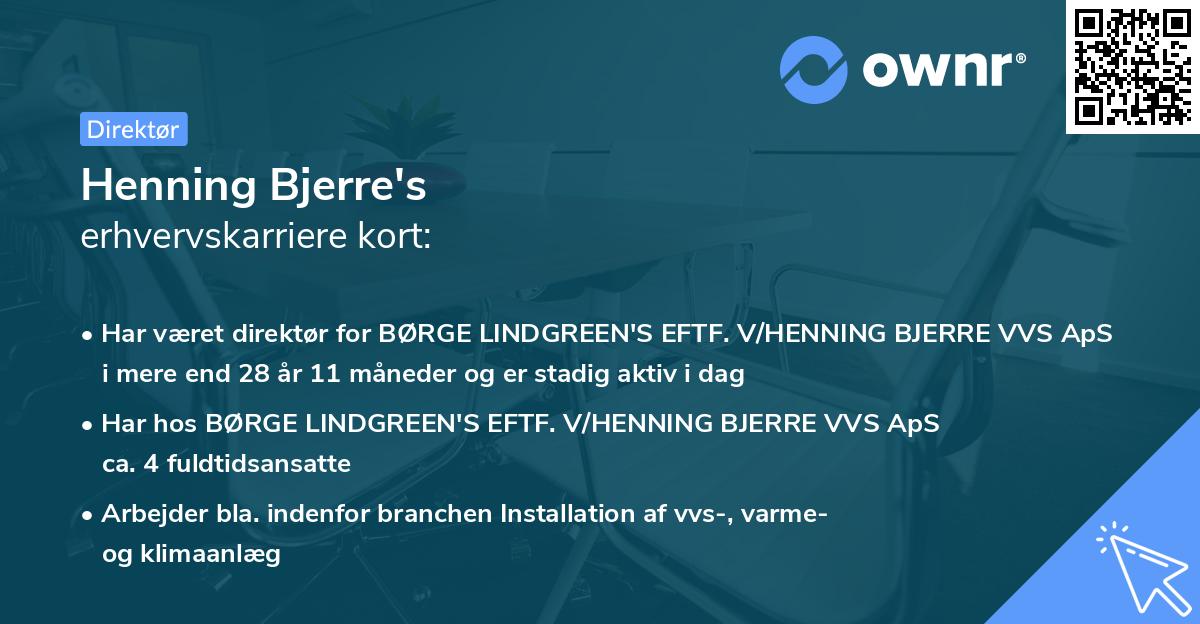 Henning Bjerre's erhvervskarriere kort