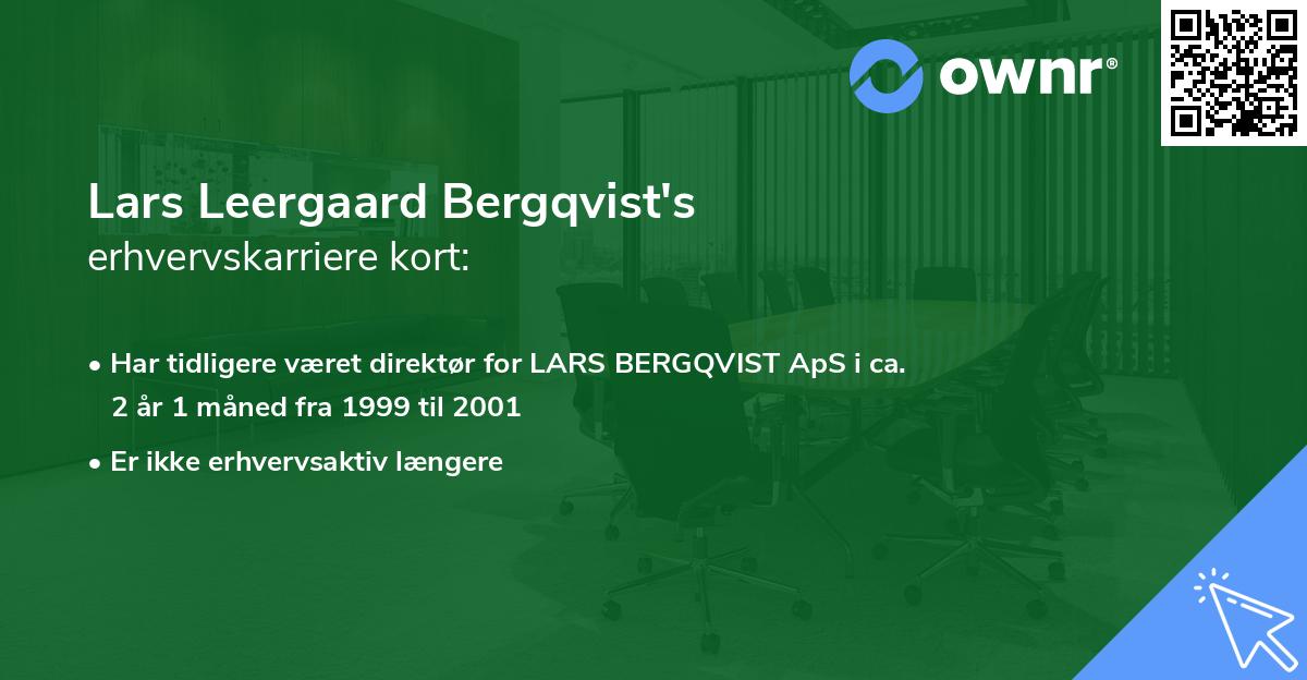 Lars Leergaard Bergqvist's erhvervskarriere kort