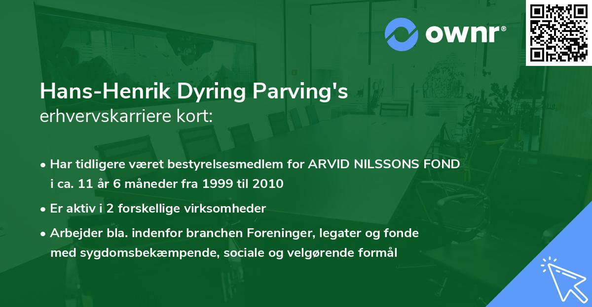 Hans-Henrik Dyring Parving's erhvervskarriere kort