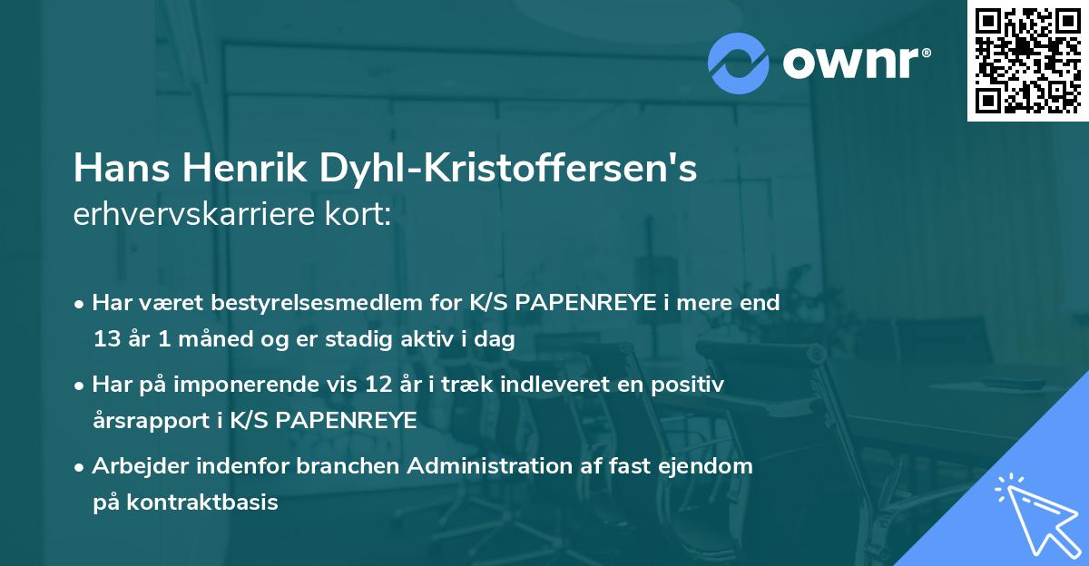 Hans Henrik Dyhl-Kristoffersen's erhvervskarriere kort