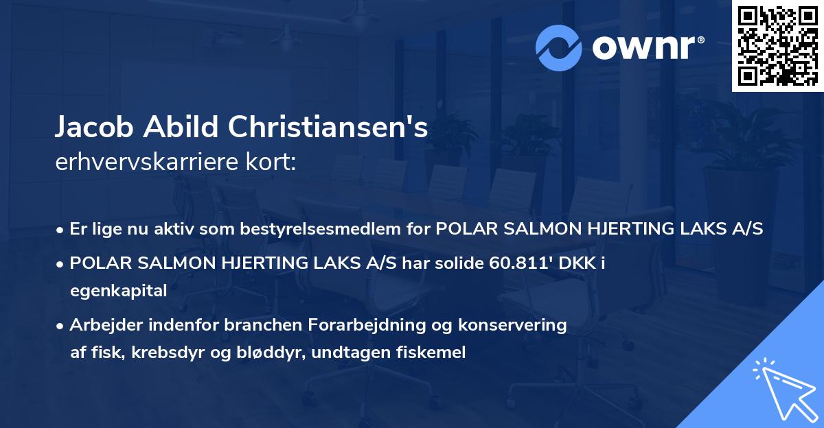 Jacob Abild Christiansen's erhvervskarriere kort