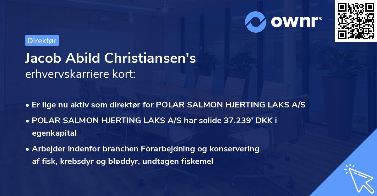 Jacob Abild Christiansen's erhvervskarriere kort