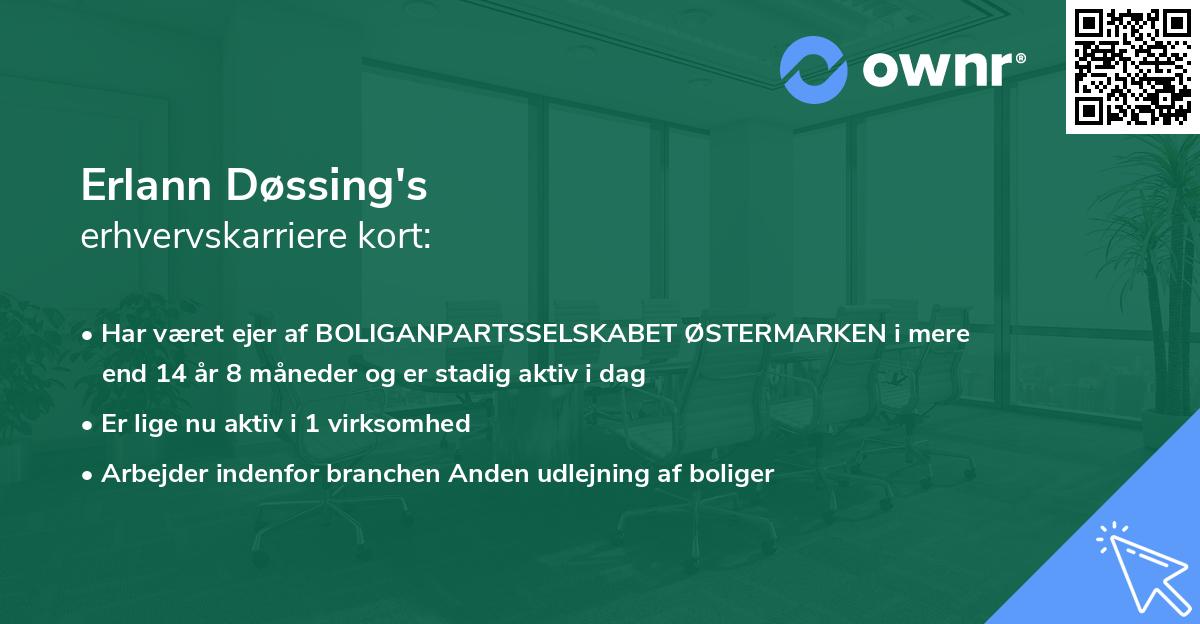 Erlann Døssing's erhvervskarriere kort