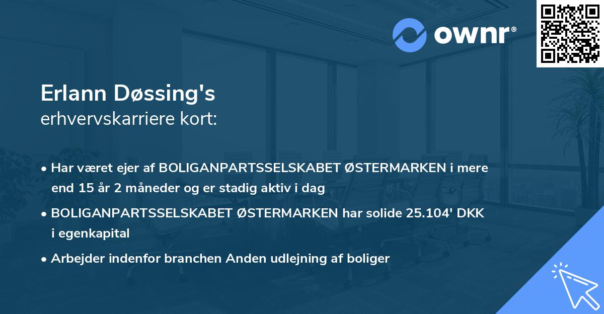 Erlann Døssing's erhvervskarriere kort