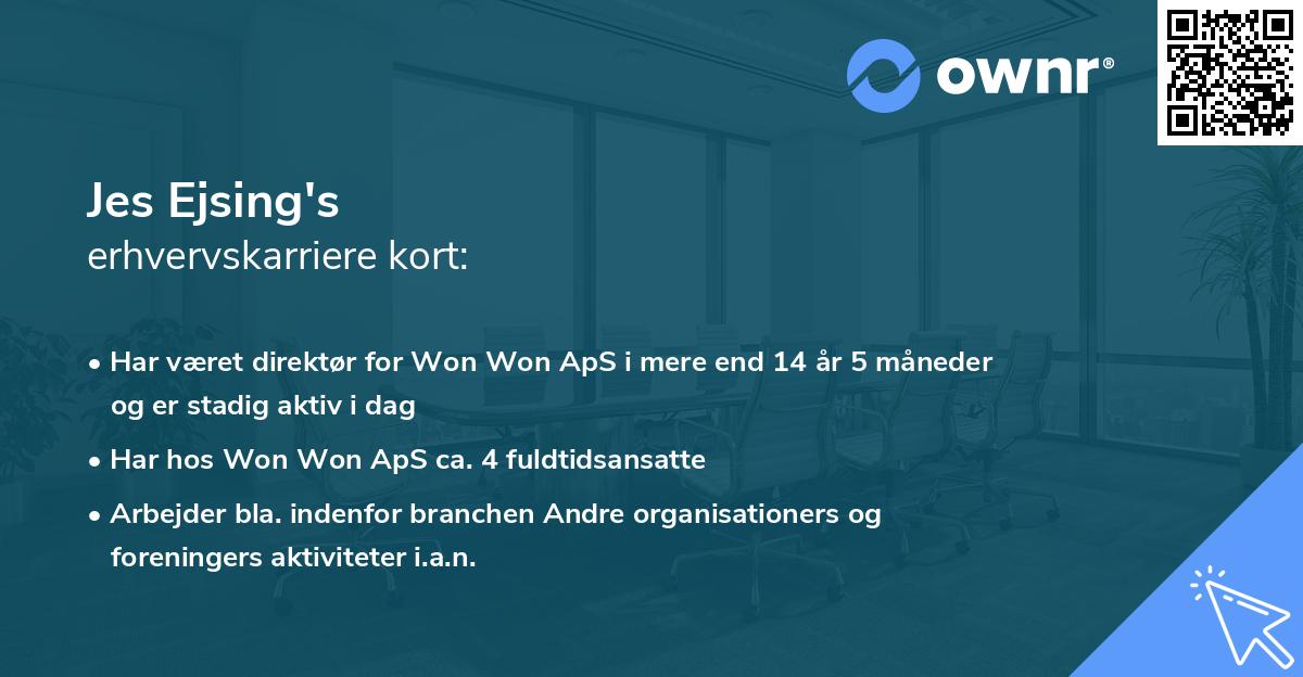 Jes Ejsing's erhvervskarriere kort