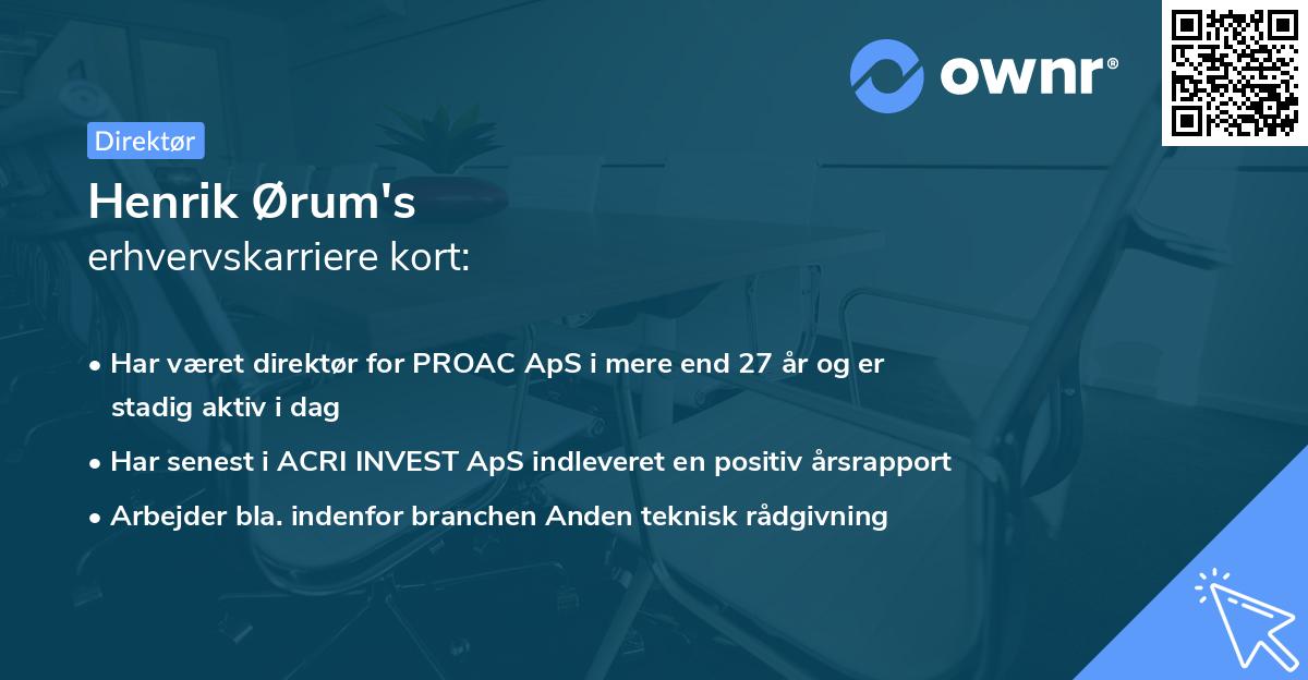 Henrik Ørum's erhvervskarriere kort
