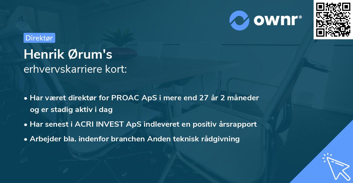 Henrik Ørum's erhvervskarriere kort