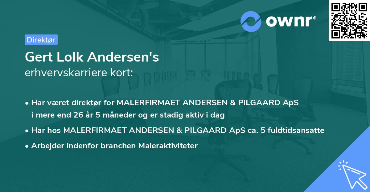 Gert Lolk Andersen's erhvervskarriere kort