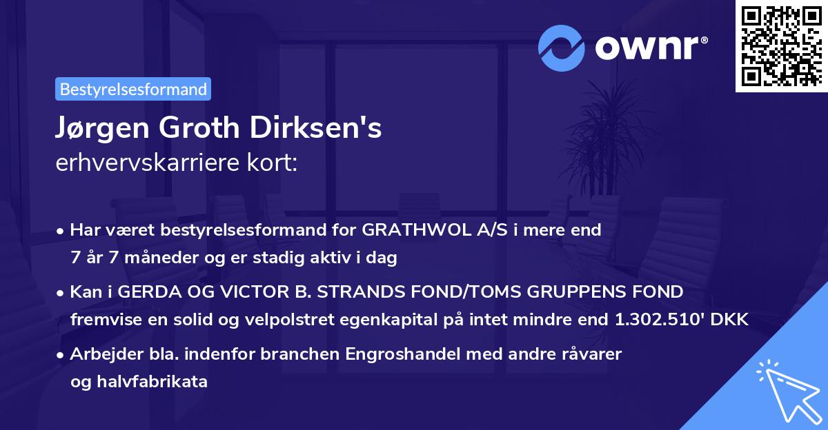 Jørgen Groth Dirksen's erhvervskarriere kort