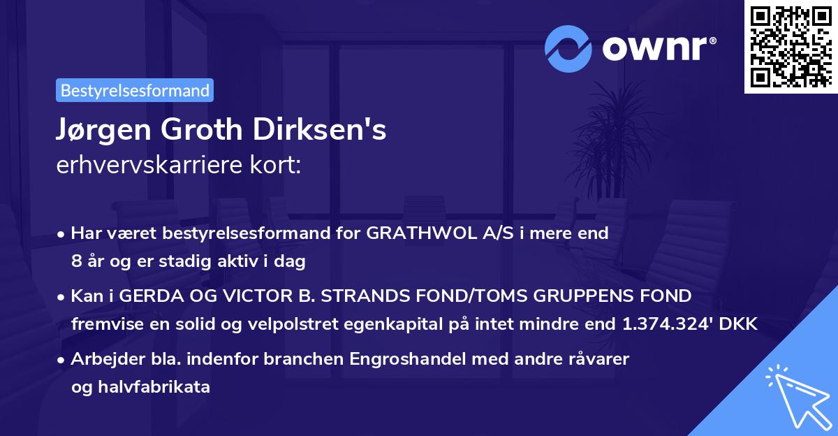 Jørgen Groth Dirksen's erhvervskarriere kort