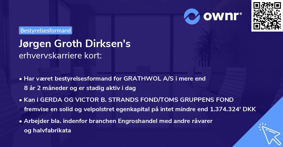 Jørgen Groth Dirksen's erhvervskarriere kort