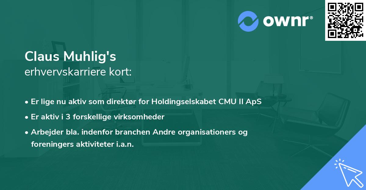 Claus Muhlig's erhvervskarriere kort