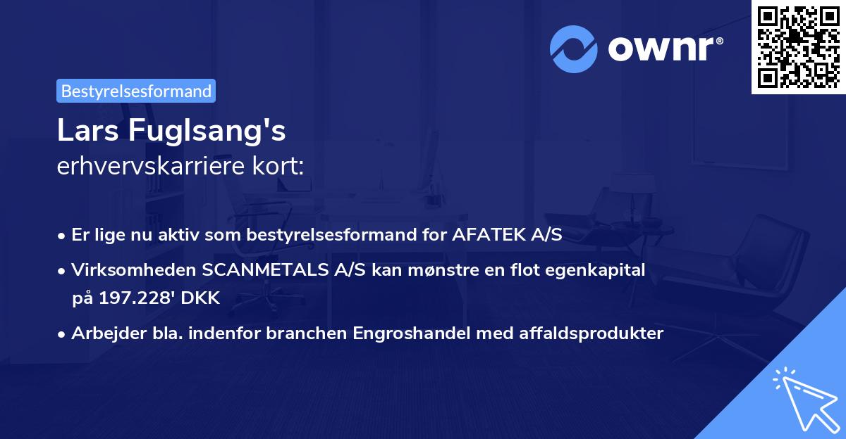 Lars Fuglsang's erhvervskarriere kort