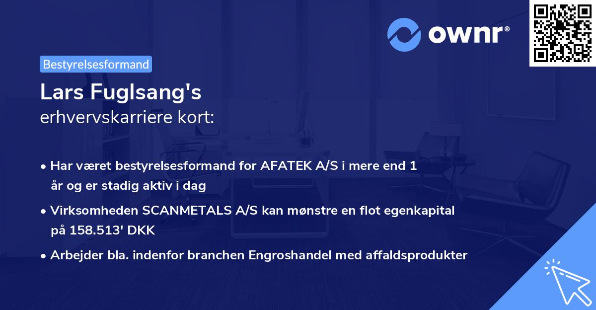 Lars Fuglsang's erhvervskarriere kort